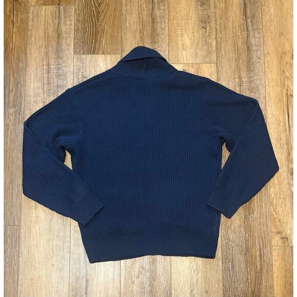 John Blair VTG Sweater Men L Blue Ribbed Cardigan Pockets Button Up Grandpa Golf - Picture 3 of 7